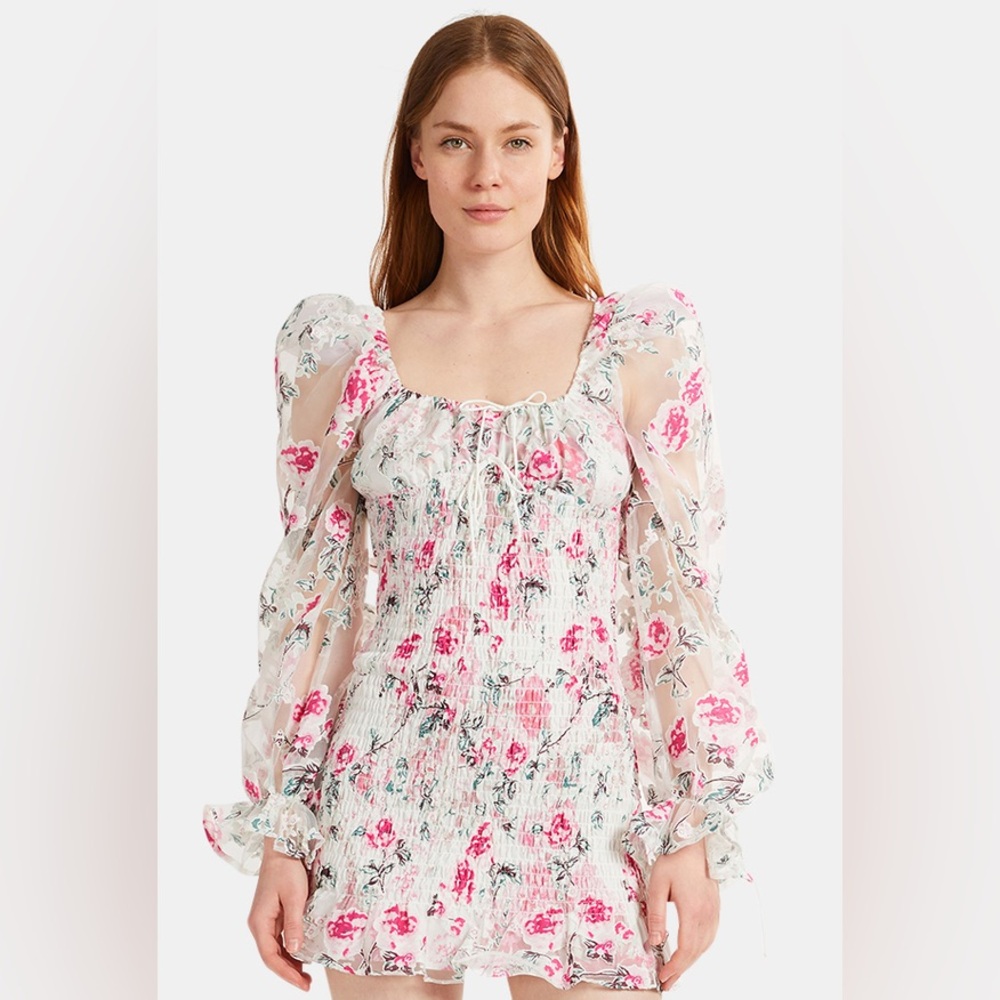FOR LOVE & LEMONS | Lovell Burnout Smocked Mini Dress